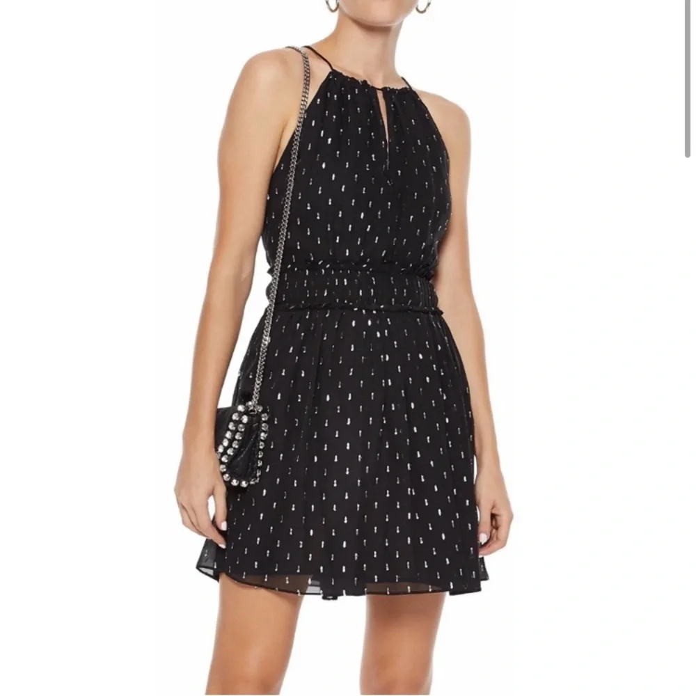 Joie Althia Metallic Embroidered Silk Dress - Picture 3 of 16